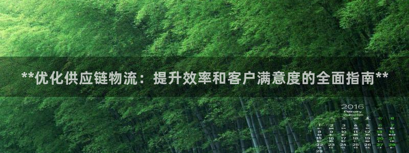28圈大神预测：**优化供应链物流：